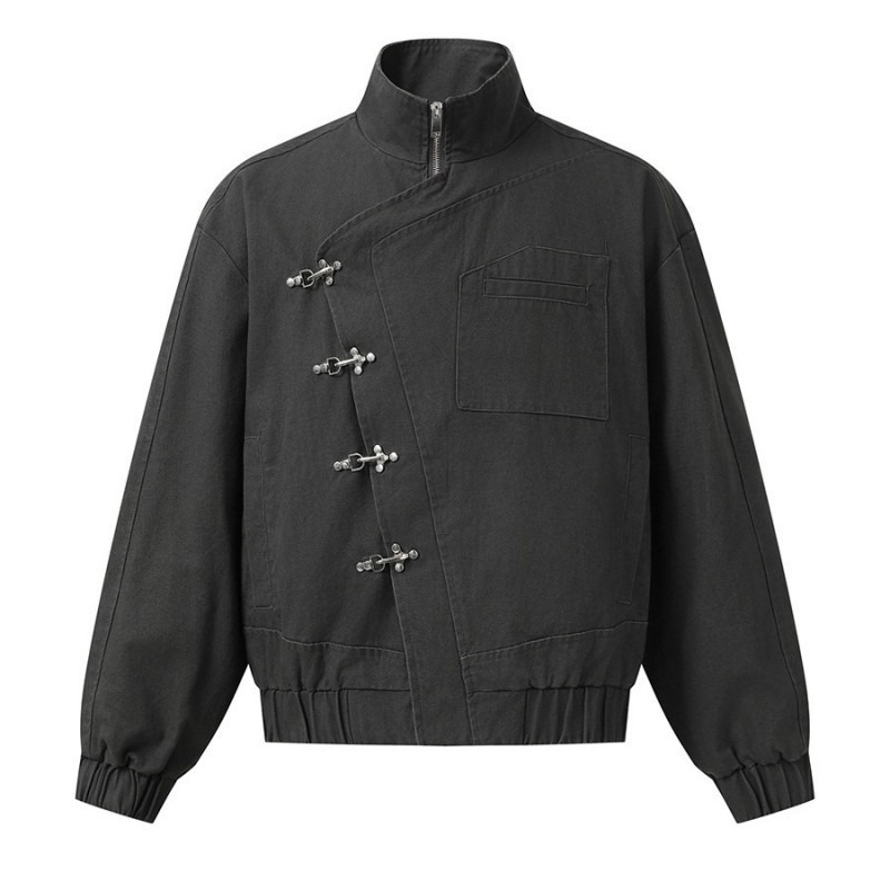Stylish Stand Collar Street Ja - Vintage Fashion Stores 评论和价格